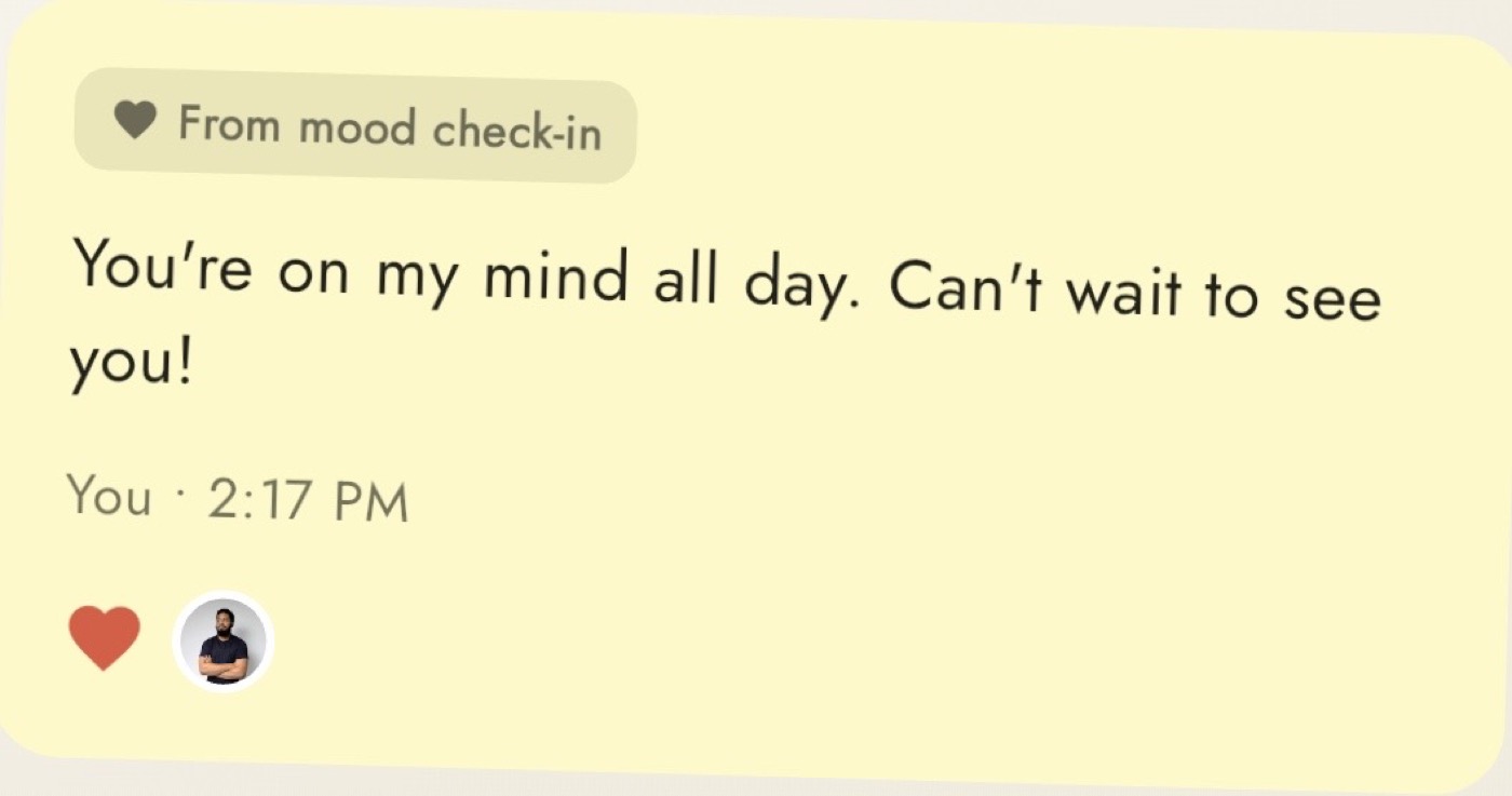 A yellow Twain love note saying you're on my mind