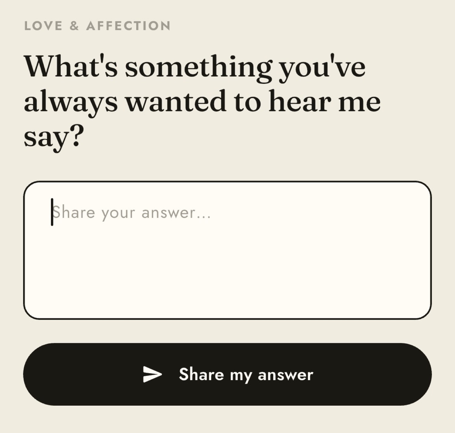 Twain daily question asking what your partner has always wanted to hear
