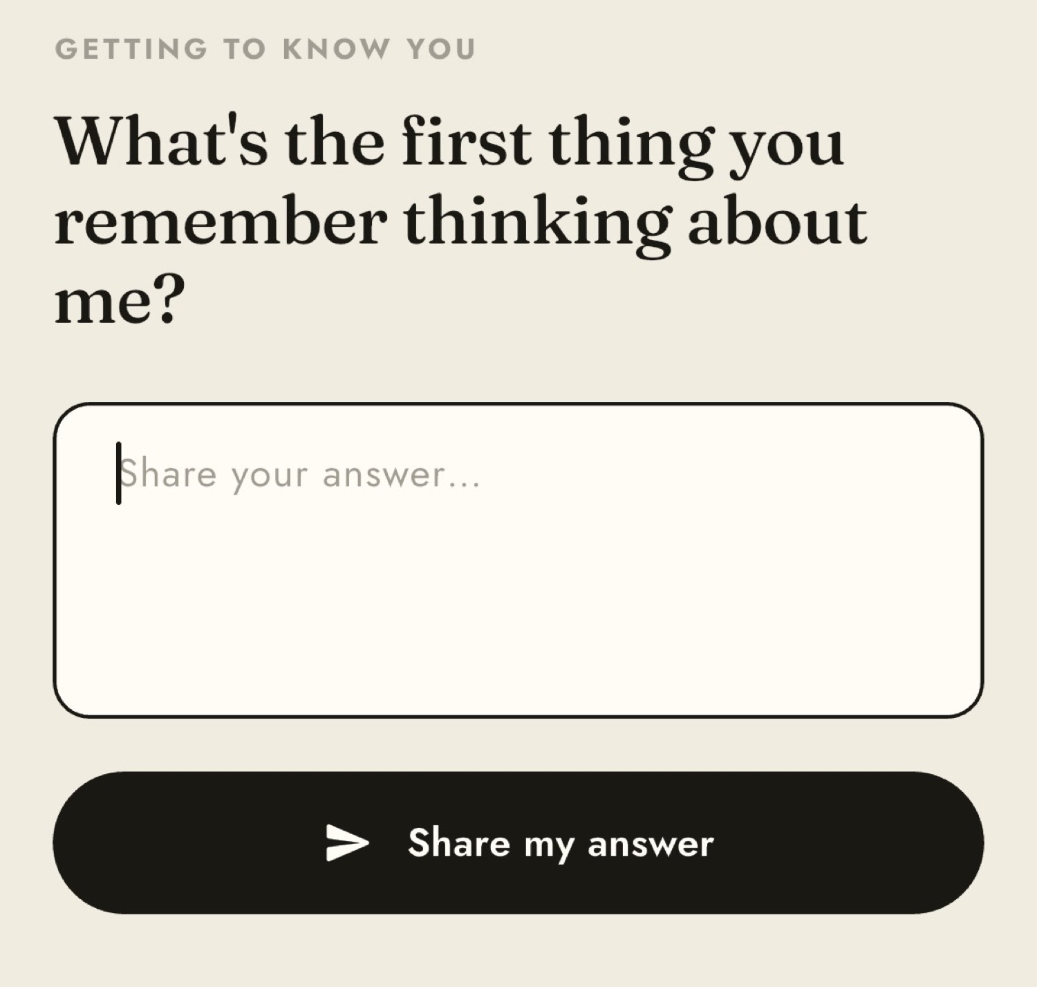 Twain daily question asking what first made you think of your partner